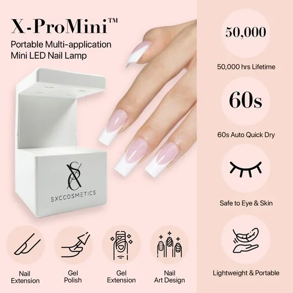 Cosmetics French Tip Press On Nails Pink Series, Small Coffin X-Pro Tips Starter - Picture 8 of 9